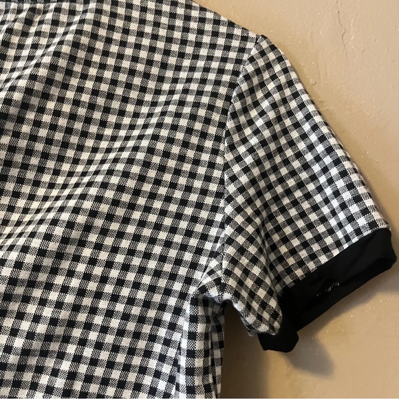 dazy • black & white plaid checkered short sleeve top - Picture 13 of 14